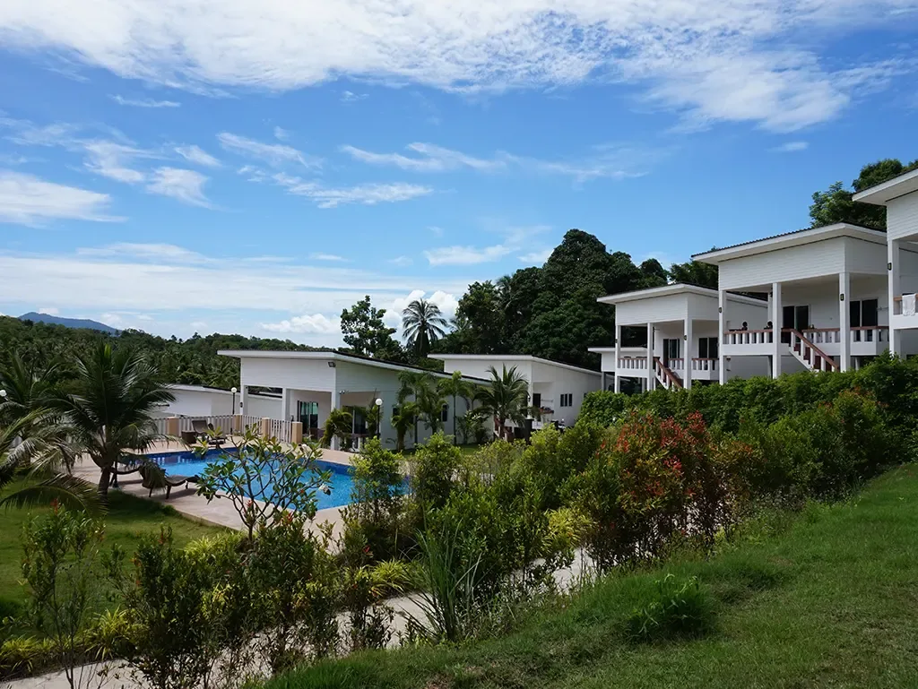 Two-bedroom villas overlooking the pool and gardens
